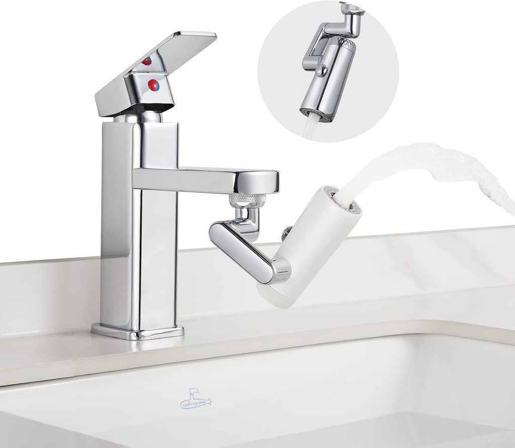 SUBMARINE Universal 1080 Swivel Robotic Arm Swivel Extension Faucet Aerator, Splash-Proof