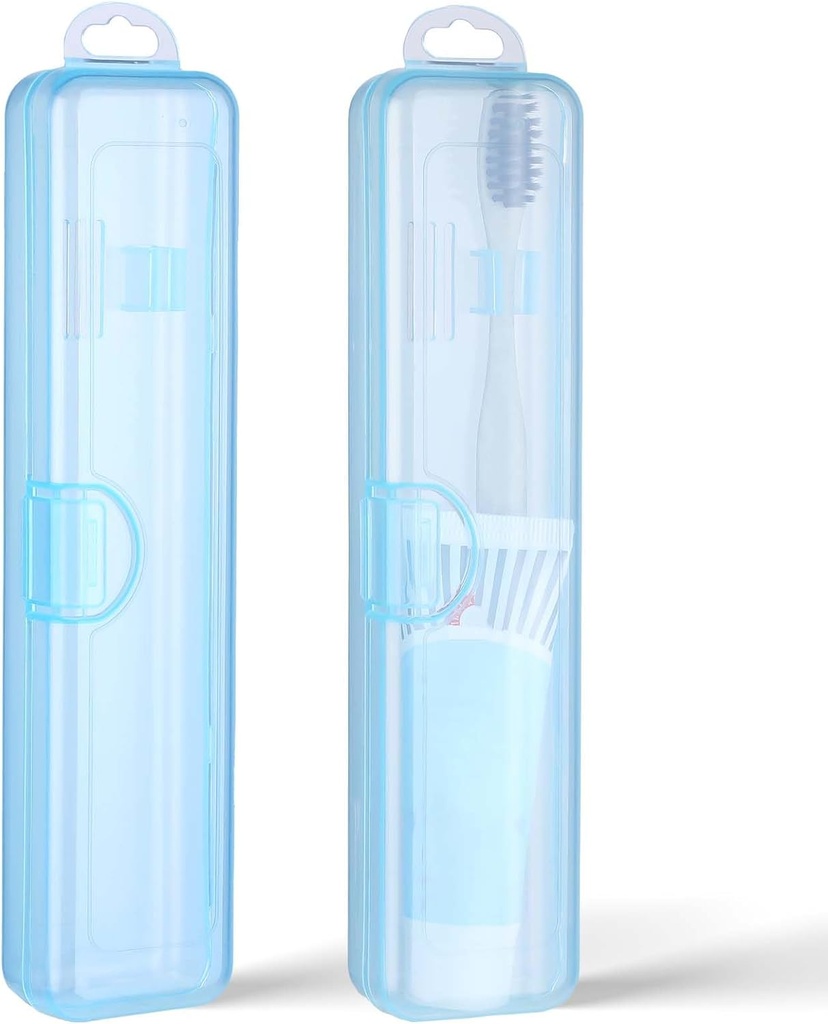 Auction Lot - 17 x Brand New Abeillo 2 Pcs Toothbrush Case, Blue Travel Toothbrush Holder 