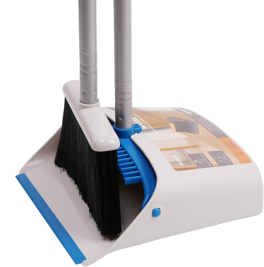 TreeLen Long Handled Dustpan and Brush Sets Broom and Dustpan Set, 103cm - 132cm