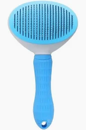 Auction Lot - 5 x Brand New Dog Grooming Brush, Cat Grooming Brush with Hair Removal Button (Blue)
