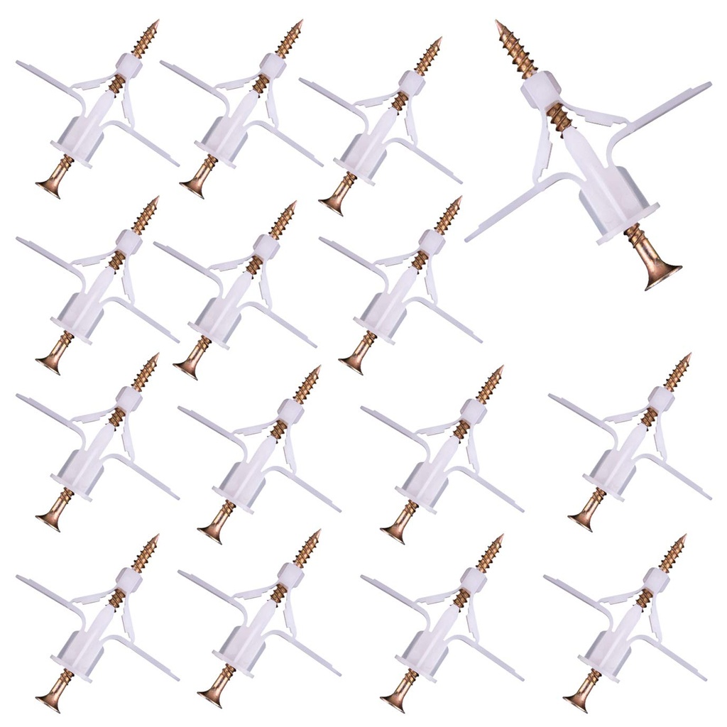 Auction Lot - 6 x Brand New QUACOWW 120 PCS Plasterboard Fixings Wall Plugs
