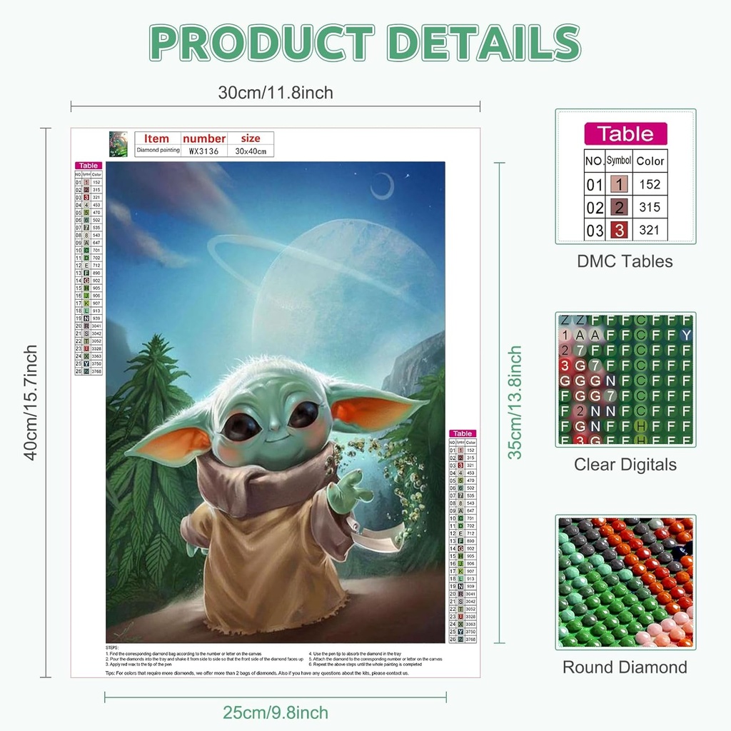 Auction Lot - 16 x Brand New RICUVED 5D Cartoon Diamond Painting Kits for Adults