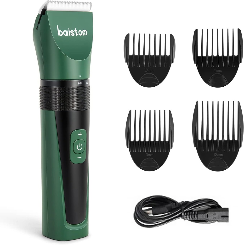 baistom Dog Grooming Hair Clippers, Low Noise 5-Speed Cordless Pet Hair Trimmers, Waterproof