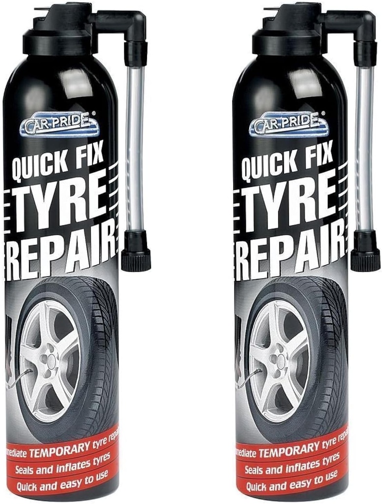 2 X Quick Fix Car Emergency Flat Tyre Inflating Puncture Repair Kit